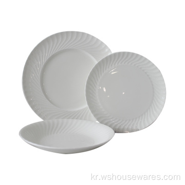 White Stoneware 간단하고 우아한 Dinnerset Ceramic Hotel